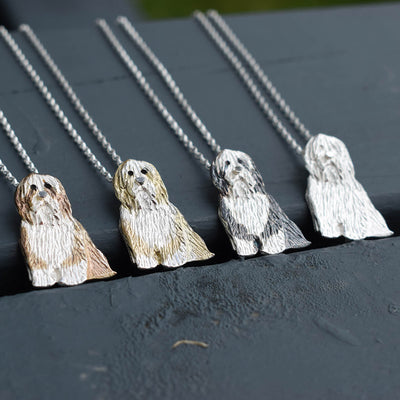 Bearded Collie necklaces, Bearded Collie jewellery, Bearded Collie pendant, expensive Bearded Collie gift, Bearded Collie present for her