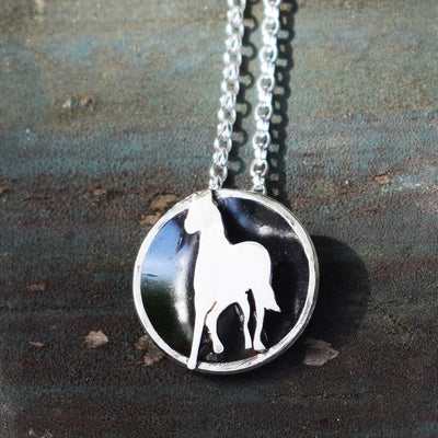 silver horse necklace, horse pendant, equestrian jewellery, equestrian necklace, gift for horse rider, present for horse lover, jewellery for rider