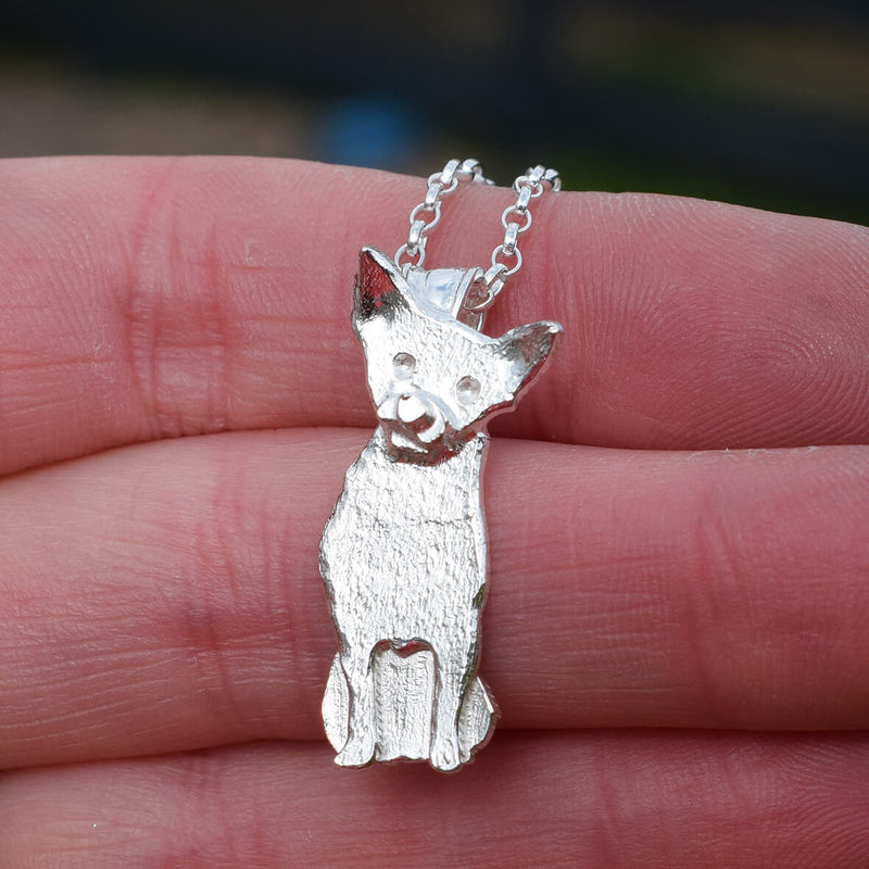 silver Chihuahua necklace, silver Chihuahua jewellery, silver Chihuahua pendant, dog Chihuahua, gift from my Chihuahua, gift for Chihuahua lover, present for Chihuahua owner, Chihuahua gift