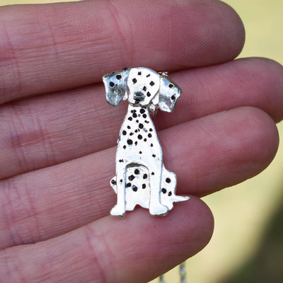 Dalmatian necklace, Dalmatian dog jewellery, Dalmatian dog pendant, Dalmatian present for her