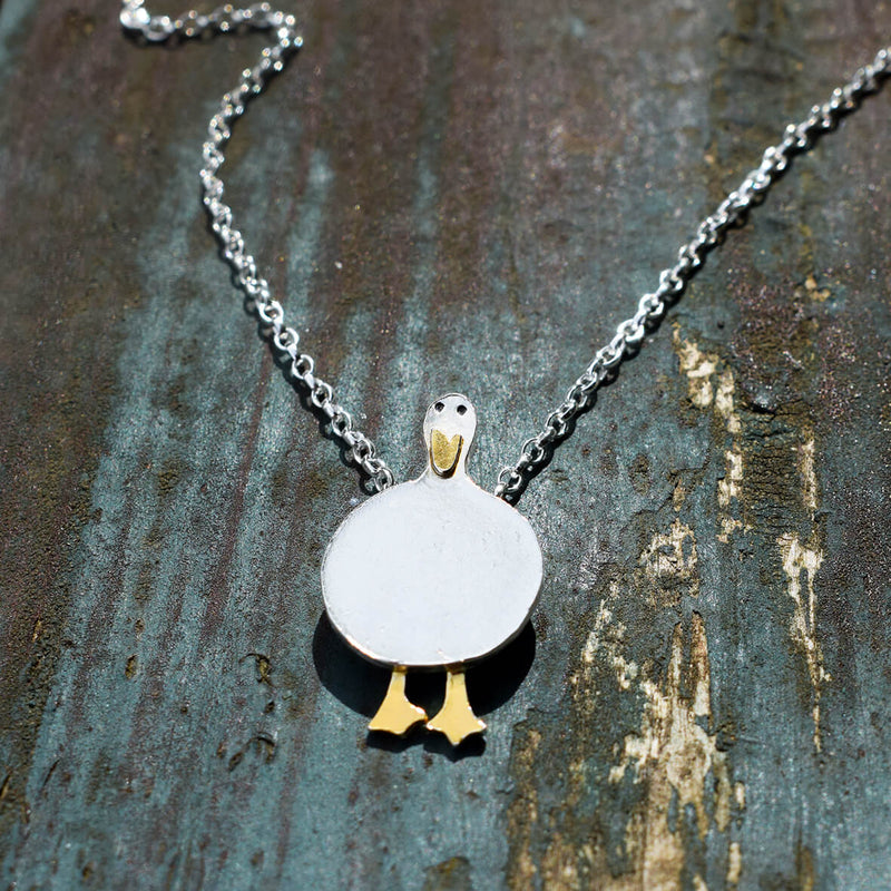 duck necklace, duck pendant, duck jewellery, duck gift for woman, duck present for her, silver duck, silver duck jewellery