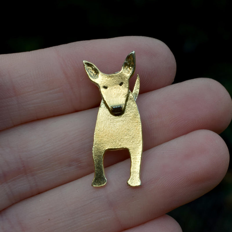 gold English Bull Terrier necklace, gold dog necklace, gold bull terrier necklace