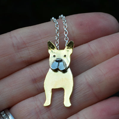 gold french bulldog, french bulldog necklace, dog necklace, dog pendant, dog jewellery, french bulldog present