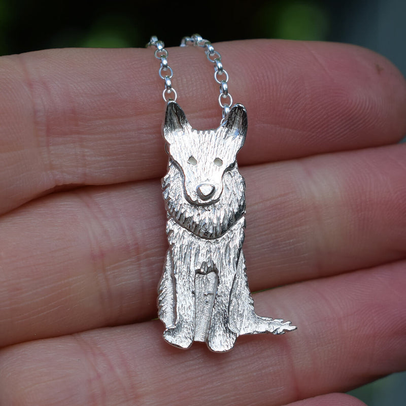 silver German Shepherd necklace, German Shepherd necklace, dog necklace, gift for dog lover, gift for German Shepherd lover