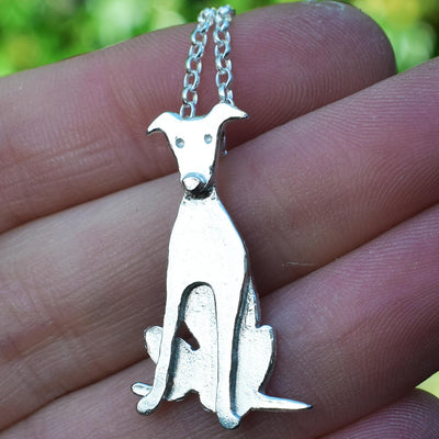 Greyhound necklace, silver Greyhound jewellery, silver Greyhound, Greyhound pendant, Greyhound gift for woman, Greyhound christmas present, Greyhound gift ideas