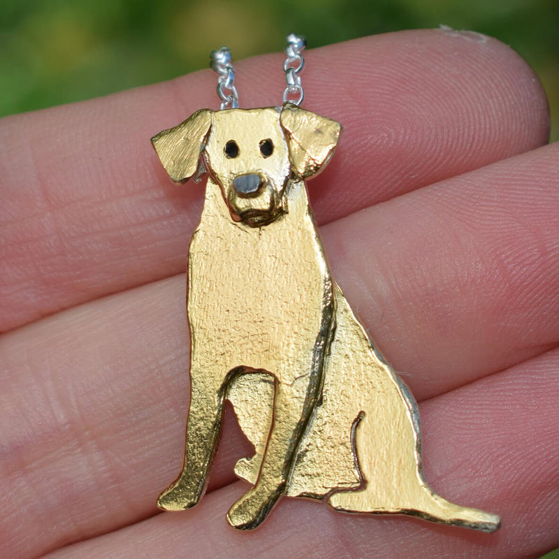 yellow Labrador necklace, gold Labrador gift, Labrador gift for her, gold Labrador, gold Labrador pendant, gold Labrador jewellery