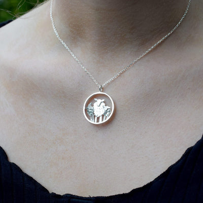 flock of sheep necklace, sheep pendant, sheep jewellery, sheep present for woman