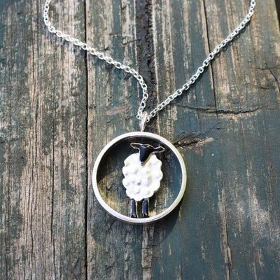 sheep necklace, sheep pendant, sheep present for wife, sheep gift for girlfriend, farm necklace, farm gift, suffolk gifts