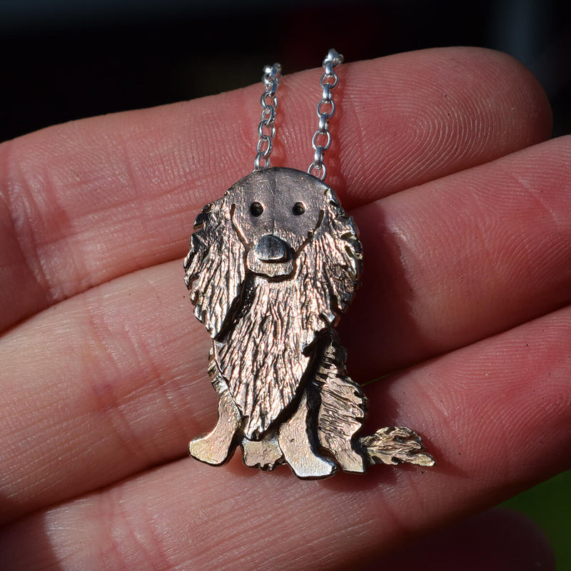 rose gold Long Haired Dachshund necklace, rose gold Long Haired Dachshund jewellery, rose gold dog jewellery, rose gold dog, Long Haired Dachshund present for woman, Long Haired Dachshund gift for her