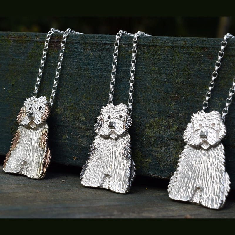 Old English Sheepdog necklaces, Old English Sheepdog jewellery, silver dog necklaces, dulux dog necklace, dulux dog jewellery
