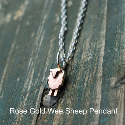 rose gold sheep necklace, rose gold lamb pendant, tiny sheep gift, present for sheep lover, gift for animal vet, shepherdess gift, present for sheep lover