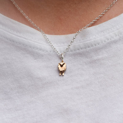 rose gold necklace, rose gold sheep, rose gold sheep necklace, sheep necklace, farm necklace, farm present for woman