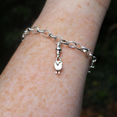 sheep bracelet, sheep charm, sheep jewellery, sheep gift for daughter, sheep present for girlfriend