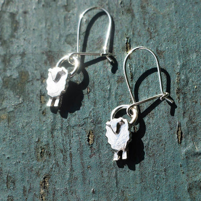 silver sheep earrings, sheep dangly earrings, farm earrings, farm gift for woman, farmers wife present, gift for farmers daughter