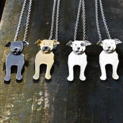 staffy necklace, staffie necklace, staffordshire bull terrier necklace, dog necklace, staffy gift for woman, staffordshire bull terrier present for her