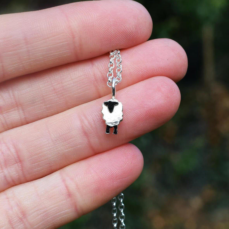 silver sheep necklace, suffolk sheep necklace, sheep gift for female, sheep present for wife