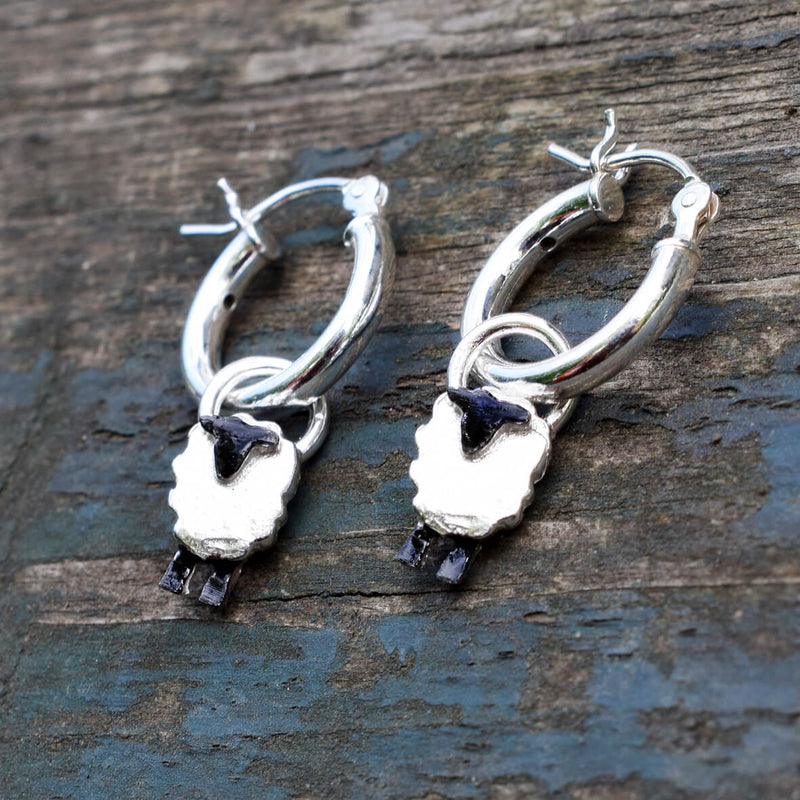 suffolk sheep earrings, suffolk sheep jewellery, sheep earrings, silver sheep earrings, suffolk sheep gift for woman, gift for sheep lover, farm animal earrings, gift for sheep breeder