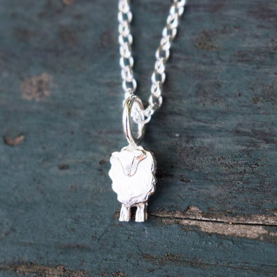 wee sheep pendant, sheep necklace, silver sheep pendant, silver sheep jewellery, farm jewellery, sheep gift for girl